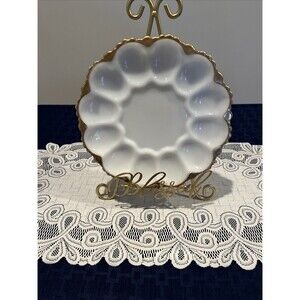 Vintage Egg Plate Anchor Hocking Diameter 10 In
